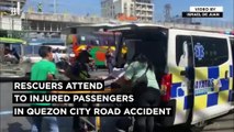 Rescuers attend to injured passengers in Quezon City road accident