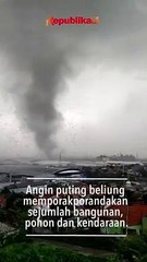 Begini Penampakan Angin Puting Beliung di Rancaekek