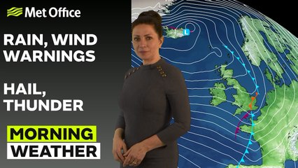 Met Office Morning Weather Forecast 22/02/24 -  Wintry showers in the North