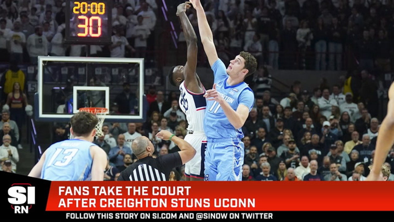 Fans Take the Court After Creighton Stuns UConn