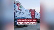 دخول 11 شاحنة مساعدات إنسانية إماراتية إلى غزة