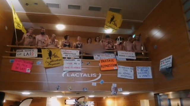 Agriculteurs en colère : la Confédération paysanne envahit le siège historique de Lactalis à Laval