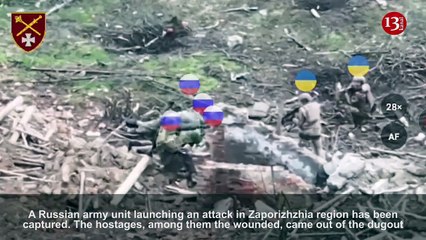 The besieged Russian soldiers came out of the bunker and surrendered - drone footage