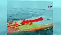 Karadeniz'de ters dönmüş tekne 'sabotaj' şüphesiyle patlatıldı