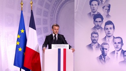 Panthéonisation de Missak Manouchian: Emmanuel Macron parle de son "amour de la France jusqu'au don de sa vie"