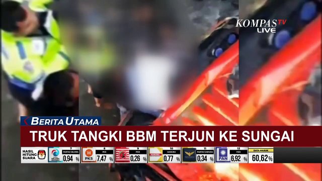Truk Tangki BMM Terjun ke Sungai Sedalam 15 Meter, Diduga Sopir Mengantuk Hingga Hilang Kendali