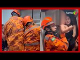Bombeiros resgatam crianças que ficaram presas em elevador em Fortaleza