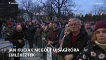 Kormányellenes tüntetésen emlékeztek Jan Kuciakra Pozsonyban