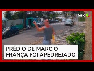 Homem é flagrado apedrejando prédio de ministro de Lula em SP