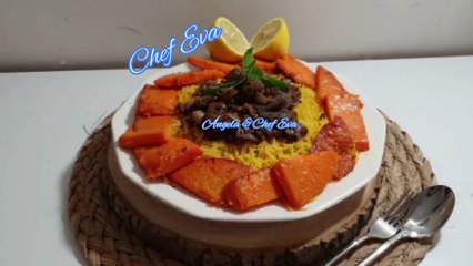 الرز البسمتي مع اليقطين إعداد الشيف الأكاديمي ايفا من اسبانيا