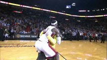 LeBron tackles Heat fan who hits $75,000 shot!