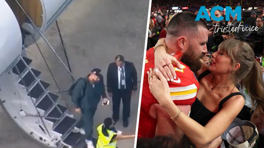Pop superstar Taylor Swift’s boyfriend and NFL Super Bowl winner Travis Kelce has touched down in Sydney ahead of the city’s Eras Tour shows. Footage: The Today Show, 22/02/2024.