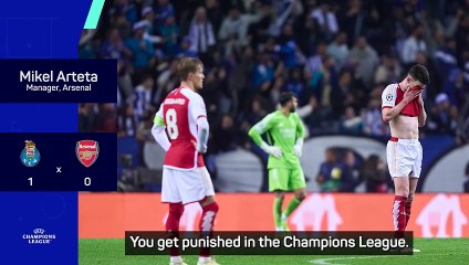 'We lacked threat' - Arteta reacts to late defeat at Porto