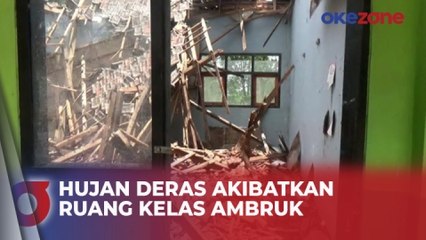 Hujan Deras akibatkan 3 Ruang Kelas di SDN 04 Pakisan Ambruk