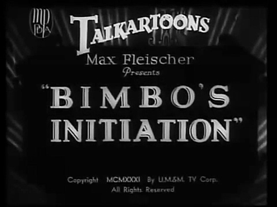 Betty Boop (1931) Bimbo's Initiation, animated cartoon character designed by Grim Natwick at the request of Max Fleischer.