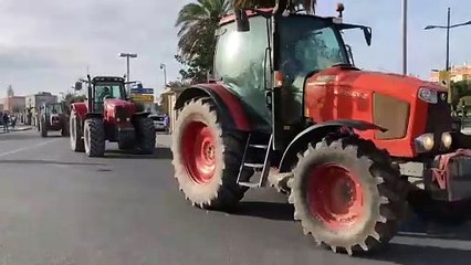 Centenar de tractors protesten al port de València