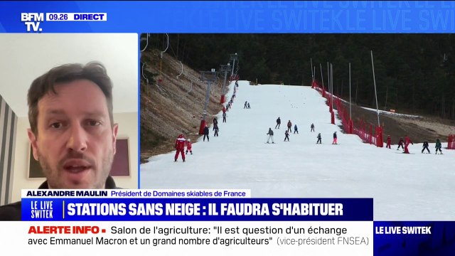 Manque de neige en station: On reconnaît qu'il n'y a pas de neige, on essaie de s'adapter assure Alexandre Maulin (président de Domaines skiables de France)