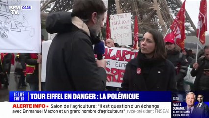 Tour Eiffel en mauvais état: Sophie Binet (CGT) espère "des négociations pour permettre au monument de garantir son avenir"