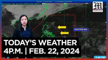 Today's Weather, 4 P.M. | Feb. 22, 2024