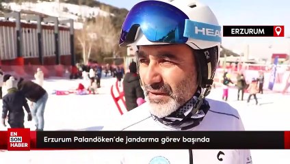 Erzurum Palandöken'de jandarma görev başında