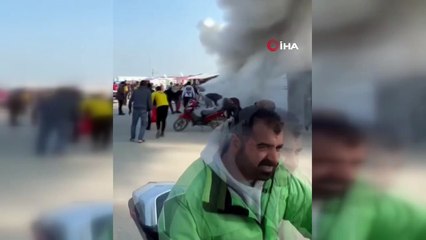 Depremzedelerin yaşandığı konteynerler alev alev yandı