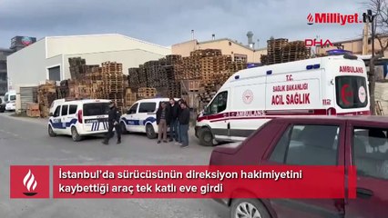 Kontrolden çıkan araç gecekonduya girdi