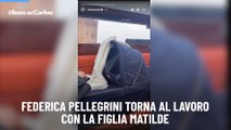 Federica Pellegrini torna al lavoro con la figlia Matilde