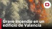 Un virulento incendio arrasa un edificio de 14 plantas en Valencia con personas atrapadas