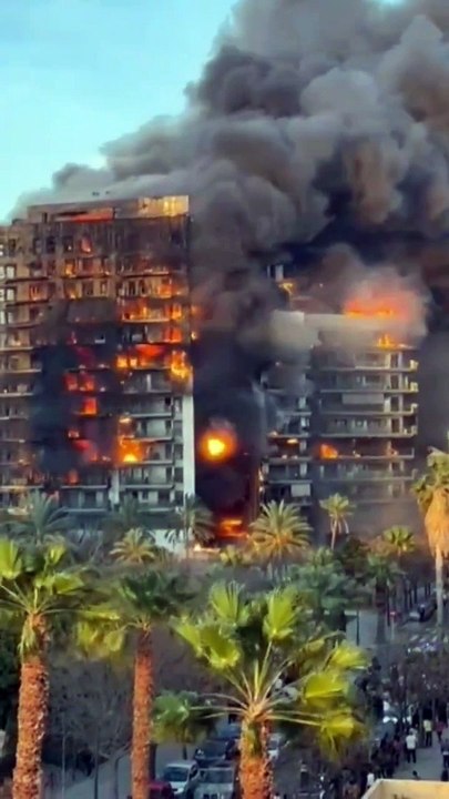 Incendio en Valencia España