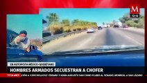 Secuestran a otro chofer de tráiler en la México-Querétaro, automovilista lo graba