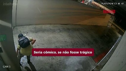 Bandido desiste de assalto após levar susto com grito de morador
