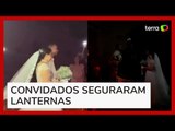 Noivos se casam à luz de velas após queda de energia em cidade de Goiás