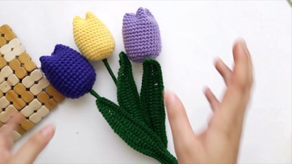 tulipanes tejidos a crochet - tulipes au crochet