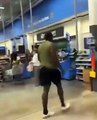 Man tries to create a disturbance in Walmart, but a bystander puts a stop to it