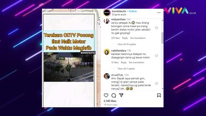 VIDEO 'Pocong' Nebeng Warga Naik Motor Waktu Maghrib