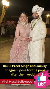 After Wedding Rakul Preet Singh and Jackky Bhagnani First Post for Media Viral Masti Bollywood