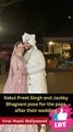 Rakul Preet Singh and Jackky Bhagnani pose for the paps after their wedding