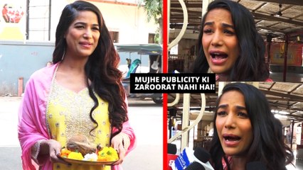 Poonam Pandey Spotted At Laxmi Narayan Temple: ''Mujhe Publicity Ki Zarurat Nahi Hai, Mai Bachpan Se Famous Hoon"