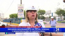 SMP: obras de mejoramiento de pistas y veredas en avenida Grau beneficiará a 500 mil personas