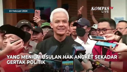 Ganjar Pranowo Bantah Jimly soal Hak Angket Cuma Gertak Politik