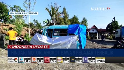 Angkot Bawa 9 Pelajar Hendak Sekolah Terbalik di Pematangsiantar