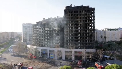 El edificio de Valencia tras el incendio