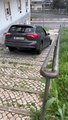 Veículo TVDE 'apanhado' a descer escadaria em Lisboa. As imagens