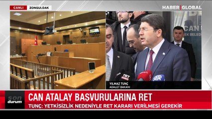 Bakan Tunç'tan Can Atalay açıklaması: AYM'nin yetkisizlik nedeniyle ret kararı vermesi gerekir