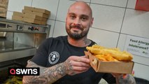 CHEAP AS CHIPS! Hundreds of people queue for hours to buy fish and chip meal for 75p instead of £5.70