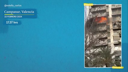 Los primeros instantes del incendio en Valencia