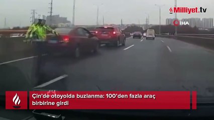 Çin’de otoyolda buzlanma: 100’den fazla araç birbirine girdi