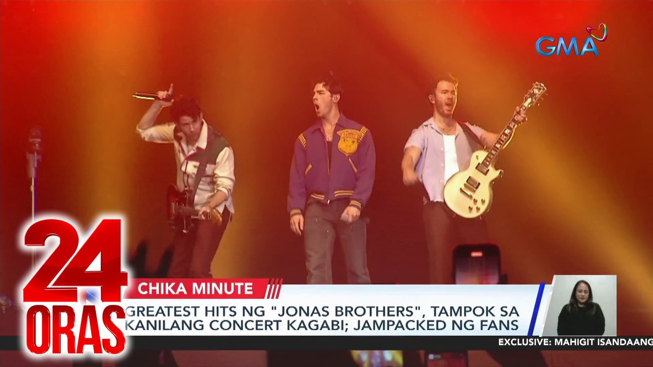Greatest hits ng "Jonas Brothers," tampok sa kanilang concert kagabi; jampacked ng fans | 24 Oras