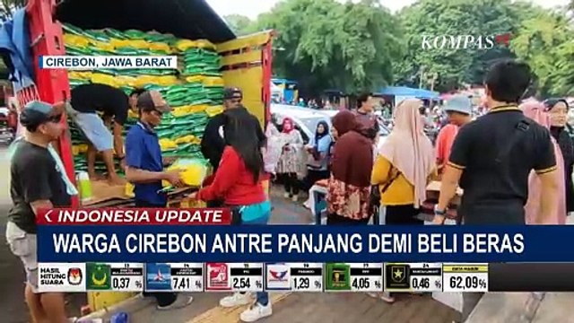 Warga Cirebon Rela Antre Panjang Demi Beli Beras Rp10 Ribu per Kilogram