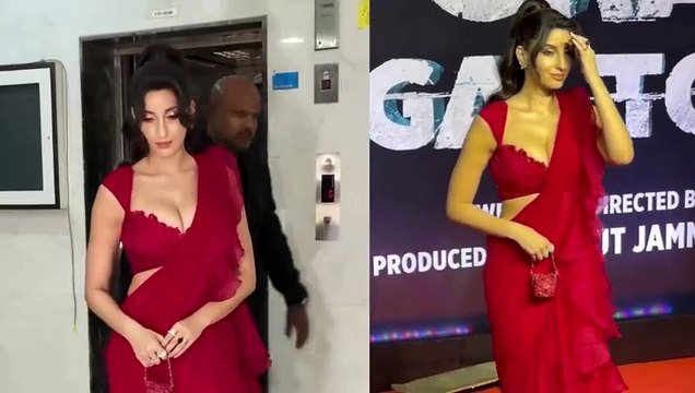 नोरा फतेही का लाल साड़ी में वीडियो आया सामने, यूजर बोलें- हॉटनेस की दुकान